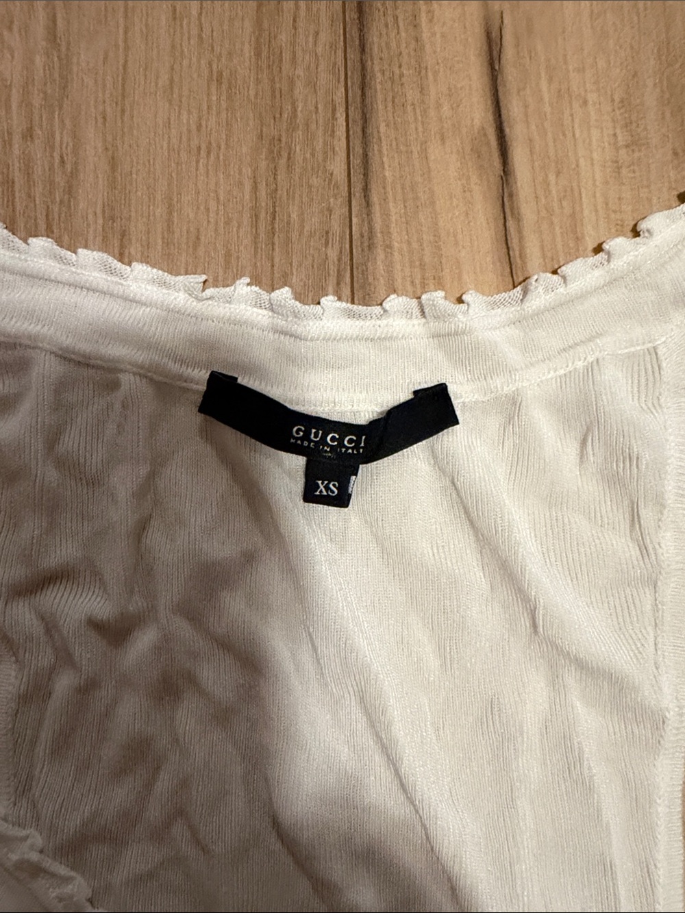 Gucci Cream Ribbed Racerback Tank Top - Picture 4 of 7